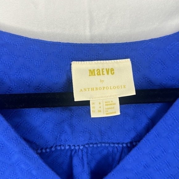 MAEVE BY ANTHROPOLOGIE BLUE BUTTON CROP TOP (SIZE 4) - Picture 5 of 8